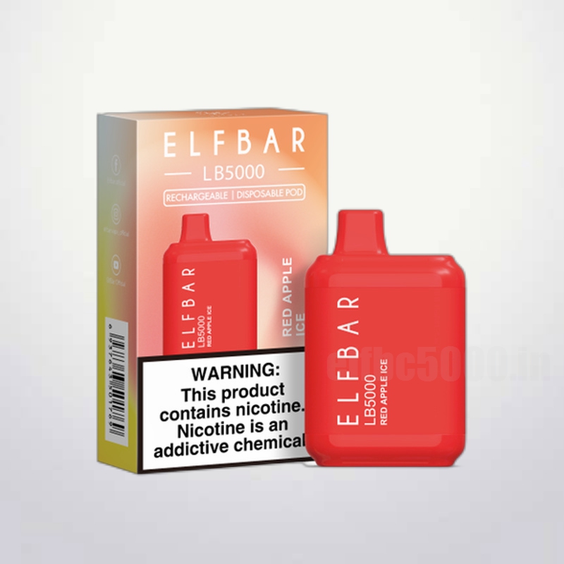 ELF BAR LB5000 Disposable 5000 Puffs Red Apple Ice 14ml Elfbar